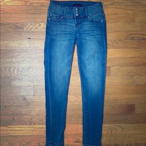 Celebrity pink mid rise ankle skinny jeans